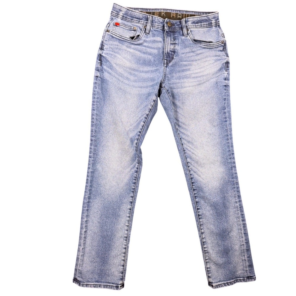 Projek Raw Baru Athletic Straight Leg Jeans Light Wash Blue Denim Mens 31x31